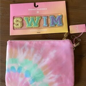 NWT Stoney Clover Tie Dye Pouch with SWIM Patches